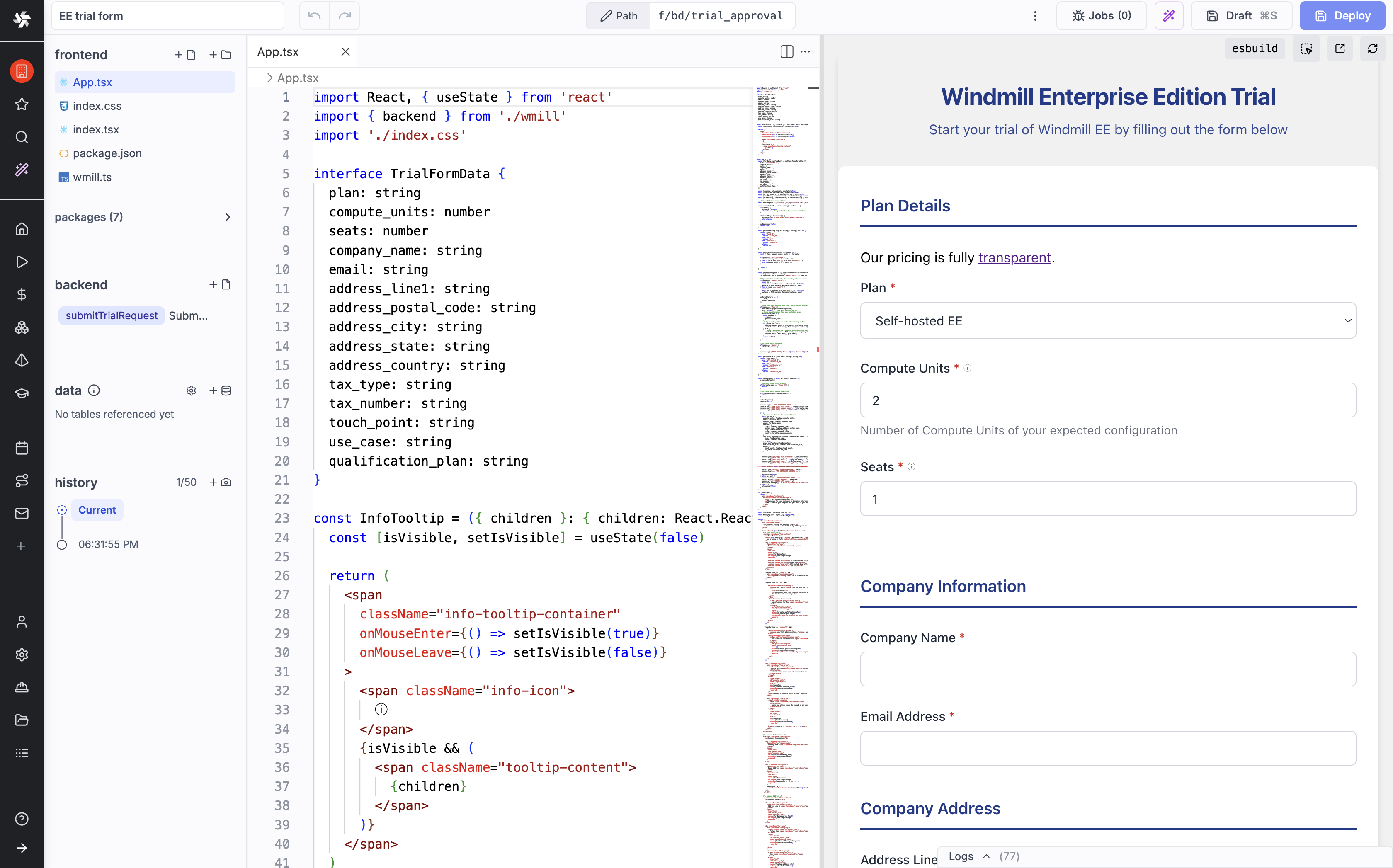 Full-code apps Full-code apps