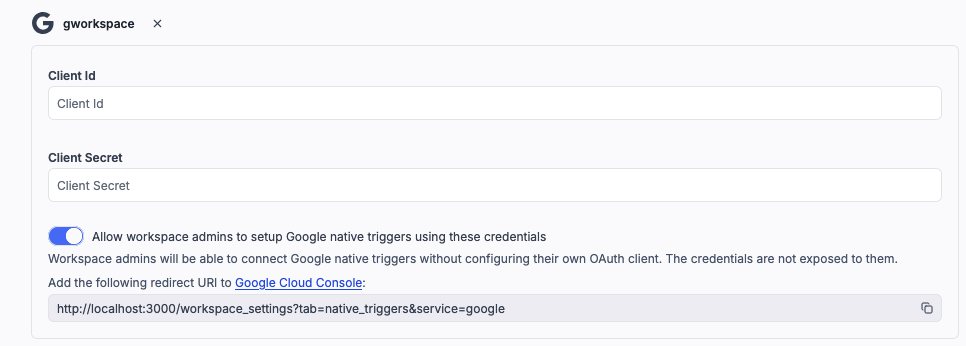 Instance gworkspace settings